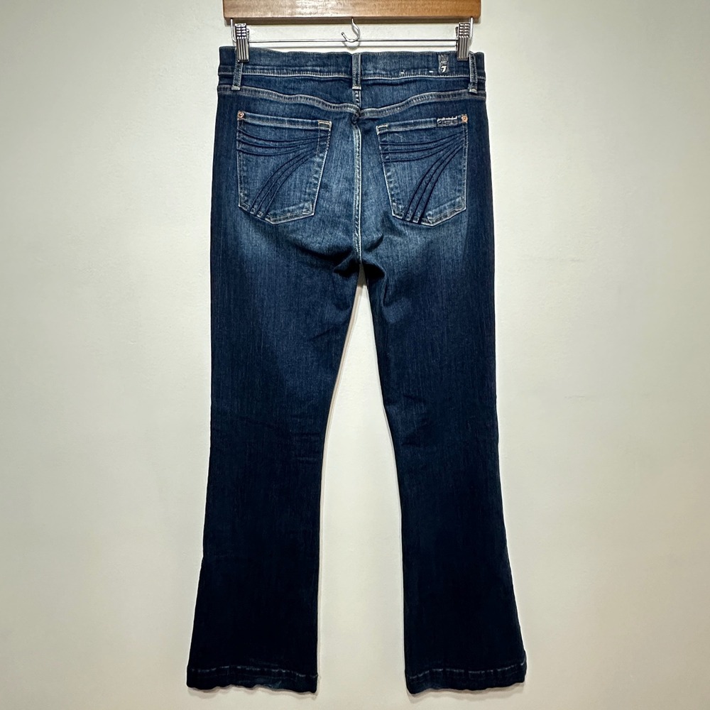 7 For All Mankind Dojo Jeans Women 30x34 Blue Trouser Authentic Flare Leg Y2K - Picture 13 of 16